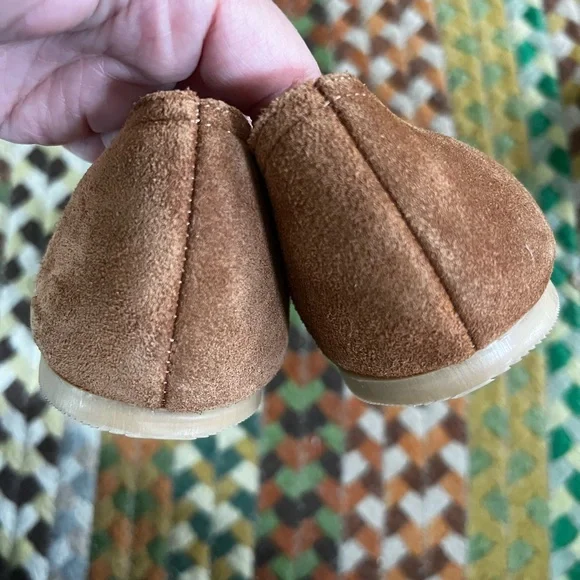 Avellini Brown Suede Peep Toe Flats with Buckle Made in Italy - Picture 6 of 12